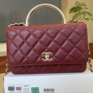 Alternative view of 730💰A96163 Chanel 24C Woc Crystal-Handle Bag Soft lambskin leather with exquisite crystal-embellished handles exuding luxury Distinctive double C logo Stylish as a clutch, crossbody, or shoulder bag Absolutely stunning Dimensions: 19cm