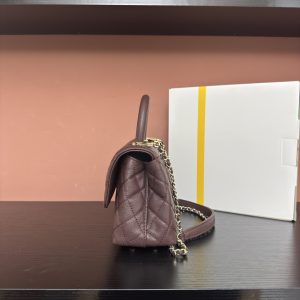 Alternative view of 780AS92990# Coffee-Brown Ball-Patterned Edge in Light Gold 💜 Exclusive Background 💜
Authentic Product, Top-Quality Item 👜 Timeless Classic Handbag～
Coco Handle Top-Closure Tote Bag 🎁 Dimensions: 24*14*10cm