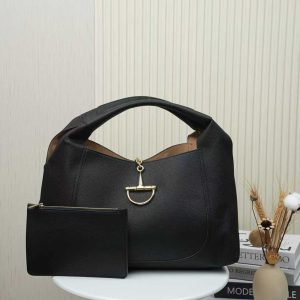 Batch 360... Gucc1 Softbit Series Large Lychee-Pattern Shoulder Bag with Detachable Clutch, Style No. 837466 Black Leather 🎈🎈🎈 Dimensions: 46 cm (W) x 26 cm (H) x 16 cm (D)