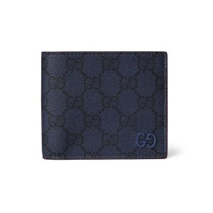 🔥This bifold wallet is expertly crafted from supple GG Supreme leather, featuring a striking two-tone leather interior. Ceramic-effect GG details complete this piece.Deep blue supple GG Supreme with burgundy leather lining and palladium-tone hardware. Blue ceramic-effect cloud-patterned fabric lining with GG details. Interior: Eight card slots and two bill compartments. Model: 768243.Dimensions when closed: 11 cm (W) x 9 cm (H) Dimensions when open: 21 cm (W) x 9 cm (H) Color: Blue GG / Burgundy Designed in Italy