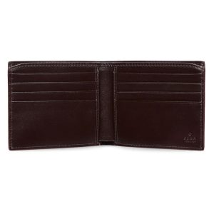 Alternative view of 🔥This bifold wallet is expertly crafted from supple GG Supreme leather, featuring a striking two-tone leather interior. Ceramic-effect GG details complete this piece.Deep blue supple GG Supreme with burgundy leather lining and palladium-tone hardware. Blue ceramic-effect cloud-patterned fabric lining with GG details. Interior: Eight card slots and two bill compartments. Model: 768243.Dimensions when closed: 11 cm (W) x 9 cm (H) Dimensions when open: 21 cm (W) x 9 cm (H) Color: Blue GG / Burgundy Designed in Italy