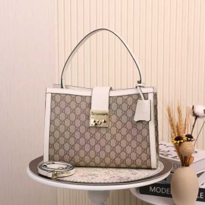 Batch 320... Padlock Series Large Tote Bag ~ Style No. 838991 Brown & White 🎈🎈🎈 Dimensions: 31 cm (W) x 21 cm (H) x 11 cm (D) 📢📢📢