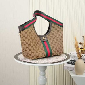 Alternative view of Batch of 300... GUCCI new arrivals, boutique-quality, top-tier authentic factory surplus, real photos! Style No.: 860845 Coffee Apricot Fabric 🎈🎈🎈 Dimensions: 25cm (W) x 20cm (H) x 15cm (D), 🎉🎉🎉 Now shipping!