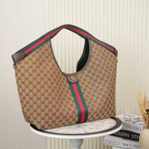 Alternative view of Batch 320... GUCCI new arrivals, boutique-quality, top-tier authentic factory surplus. Actual photos! Style No.: 853971 Coffee Apricot Fabric. 🎈🎈🎈 Dimensions: 60cm (W) x 47cm (H) x 16cm (Side Depth). 🎉🎉🎉 Now shipping!