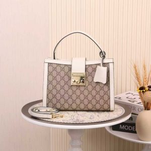 Batch 310... Padlock Series Medium Tote Bag ~ Style No. 838992 Brown & White 🎈🎈🎈 Dimensions: 25.5 cm (W) x 17.5 cm (H) x 10 cm (D) 📢📢📢