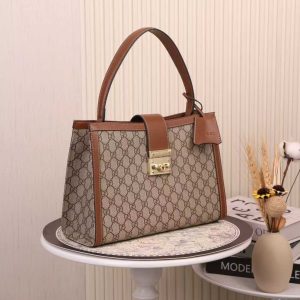 Alternative view of Batch 320... Padlock Series Large Tote Bag ~ Style No. 838991 Brown🎈🎈🎈 Dimensions: 31 cm (W) x 21 cm (H) x 11 cm (D)📢📢📢