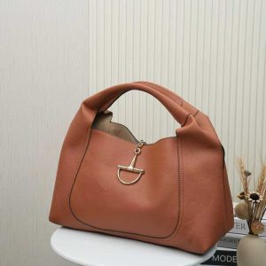 Alternative view of Batch 360... Gucc1 Softbit Series Large Lychee-Pattern Shoulder Bag with Detachable Clutch, Style No. 837466 Earth Brown Leather 🎈🎈🎈 Dimensions: 46 cm (W) x 26 cm (H) x 16 cm (D)