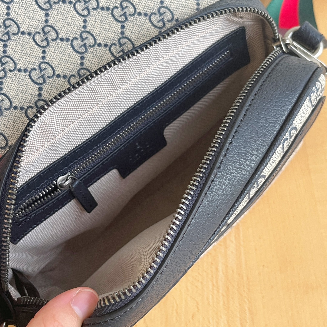 Batch 320...Style No.: 722117 Dimensions: 23 x 17.7 cm The Ophidia Mini GG Shoulder Bag is reimagined in a distinctive new way. Metal eyelets and rivets not only reinterpret the classic silhouette but also evoke punk-inspired flair, lending this iconic piece a uniquely edgy charm. - Image 9