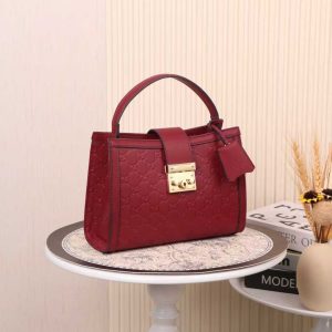 Alternative view of Batch 320... Padlock Series Medium Tote Bag ~ Style No. 838992🎈Red Embossed G🎈🎈 Dimensions: 25.5 cm (W) x 17.5 cm (H) x 10 cm (D)📢📢📢