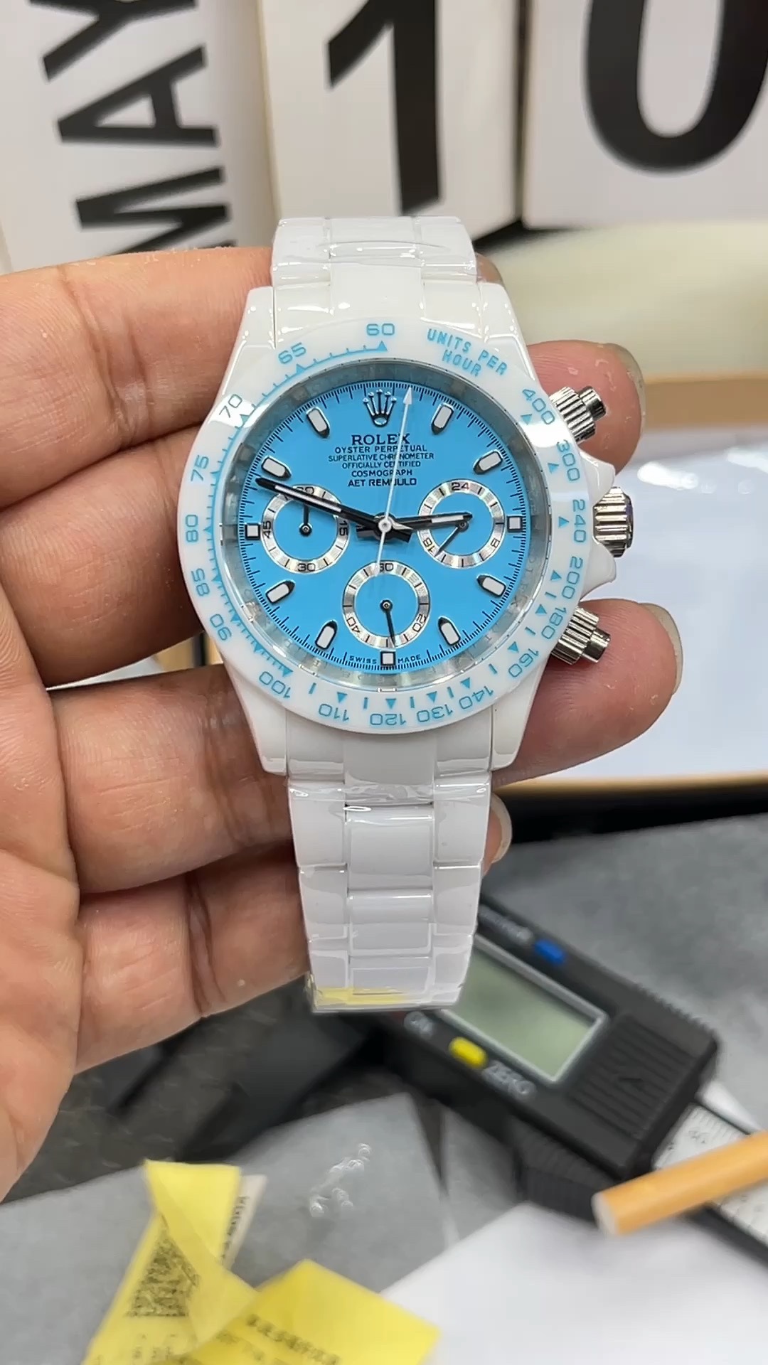 OP Rolex Daytona Quartz Model Full Ceramic/43mm/Japanese KV Quartz Chronograph Movement