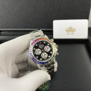 Royal Authentic  Rolex Daytona Series Rainbow Diamond Men's Watch
