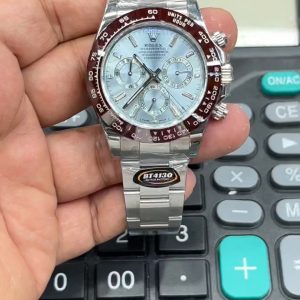 BT Rolex Daytona Series / 40mm Ice Blue Dial with Diamond Bezel / Powered by Dandong 4130 Automatic Chronograph Movement