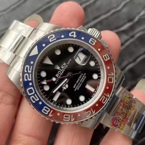 Rolex GMT-Master II Series Latest release, perfectly matching the original Coca-Cola bezel style. 🎮NK1 authentic ceramic custom monobloc bezel, Coca-Cola bezel color-matched. Monobloc bezel design: sky blue upper, tomato red lower. Seamless monobloc construction. You may not be the best, but having you ♥️ is better than anything else 💗.Brand new, guaranteed premium quality. First to introduce triple-code matching, custom high-end style, includes NFC card. Pictures tell the truth. Watch video comparison: Clean Factory vs. C Factory 126710 GMT ceramic bezel font details. 12 o'clock triangle section, top corners, bottom corners, and sharp edges all rounded. Matches genuine specifications.  Regarding the font: depth is only one aspect. The authentic craftsmanship ensures the base of each character sits perfectly perpendicular (90 degrees) to the vertical stem. Achieving this effect requires an integrated mold casting process. Laser engraving would result in slanted edges, rough base textures, chipped edges, and other issues. The font depth matches the authentic version, recessed by 0.13mm.Additionally, the edges of the lettering are polished with rounded corners. The electroplating color has been digitally calibrated. Most market replicas feature pure gold tones, while the genuine article exhibits a subtle reddish hue. This results in a significantly more pleasing visual appearance. The case exterior utilizes 904L stainless steel throughout, perfectly replicating the GMT's entire case shape and improving the feel of the GMT rotating bezel.The crown features an embossed crown 👑 effect. The caseback mirrors the original with polished and brushed finishes, including brushed detailing on the case bottom. The fit between caseback and case is nearly identical. The gap between crown and case can be compared independently. For the inner dial, the tail of the letter "R" has been corrected across the entire series, now slightly raised.🎮 If one were to nitpick, the inner dial's background texture lacks the original's fineness, constrained by domestic laser technology and equipment limitations. C Factory's current release of the GMT 126710 uses a second authentic watch purchased after the first original mold became completely damaged, resulting in minor detail variations.However, during comparisons, we will present both genuine and replica versions through images and text, without glossing over critical details. While genuine versions may exhibit minor variations in specific elements, the overall craftsmanship remains remarkably consistent. Moving forward, every model will be presented to watch enthusiasts through this authentic vs. replica comparison approach. We will correct any shortcomings identified and strive for continuous improvement. Due to version differences, the font used for the date display may vary.We appreciate your understanding. Beyond mastering ceramic bezels, C Factory prioritizes dial font printing and calendar execution. Due to page limitations, we won't elaborate further. Verify C Factory's unique code: 736D3594. Buckle code: Y8C. Soft film packaging. Quality guaranteed. - - - - - - - - - - - - - - -🎮 Sanjie Exquisite Recommendation: Men's Mechanical Wristwatch SJ Crafted for You with Ultra-Realistic Product Photography