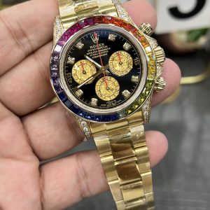 Alternative view of GW Private Customization Edition Rolex Rainbow Datejust / 40mm Full Gold Steel Bracelet Weighted Version 207g / Powered by Shanghai 4130 Automatic Chronograph Mechanical Movement