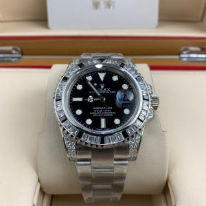 Alternative view of Royal Authentic  Rolex Black Submariner Diamond-Set Men's Watch
