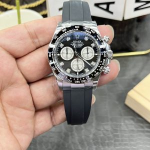 Rolex Daytona Series / 40mm silver case with diamond dial / Powered by Shanghai 4131 automatic mechanical chronograph movement