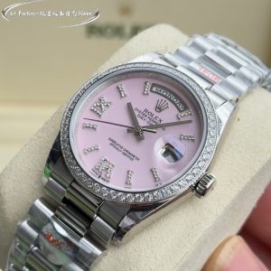 Alternative view of 8+ Factory Rolex Day-Date 36mm Dual Calendar Edition (Weight-Adjusted Version) Hidden Edition Full Diamond Rolex Optional 2834 or 3255 Movement (Non-Full Tungsten Gold, No Paint Chipping) [Gold][Gold] Gold-Plated Finish No Paint Chipping, No Tarnishing [Rose][Rose]