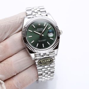 Clean Factory C Factory Rolex Datejust 41mm Series m1263341: 1. Features a 1:1 Super 3235 integrated movement with 72-hour power reserve.    No Kal-Gauge movement decoration.    Movement is exceptionally stable. 2. Entire watch crafted from 904L stainless steel /paired with AR Factory steel bracelet and IP vacuum-plated platinum bezel. 3: Gray dial color nearly identical to genuine. 4: Market's only replica with authentic calendar font; subsequent 1-31 date font authenticity comparison. 5: Only replica achieving matching color for hands/index luminous coating via third-party processing + self-sourced Swiss C1+C3 luminous powder. 6: Indexes/crown logo studs feature full platinum electroplating. While clean-style models are scarce, nearly every piece is a masterpiece. We've resolved most common Datejust pain points, crafted solely for perfection. Clean-Datejust (dedicated to authentic new-machine replicas) – dedication is an attitude. JH Production!