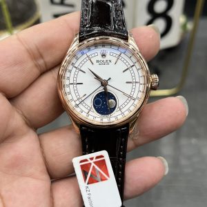 Kz Rolex Cellini Natural Meteorite Moonphase Collection / 39mm American Alligator Leather Strap / Powered by Cal. 3195 Automatic Mechanical Movement