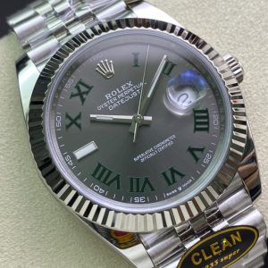 Alternative view of Clean Factory Authentic C Factory New Rolex Datejust Series M126334-022 Green Dial 1: Features 1:1 Super 3235 integrated movement with 72-hour power reserve. No fake movement decoration. Extremely stable movement. 2: Full 904L stainless steel case /Paired with AR Factory steel bracelet and IP vacuum-plated platinum bezel / Free replacement for color fading 3: Gray dial closely matches genuine 4: Market's only replica with authentic calendar font; subsequent 1-31 date font authenticity comparison available 5: Only replica achieving matching luminous hands/indexes in matching color—all third-party factory-processed with self-sourced Swiss C1+C3 luminous powder. 6: Indexes/crown logo studs feature full platinum electroplating. Though clean styles are scarce, nearly every piece is premium craftsmanship. Resolves most Datejust pain points for ultimate perfection. Clean-Datejust.