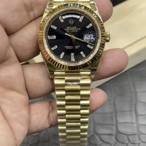 GS Rolex Day-Date / 40mm Black Ice Sugar / Seagull 3255 Automatic Mechanical Movement / Weighted Version 180g