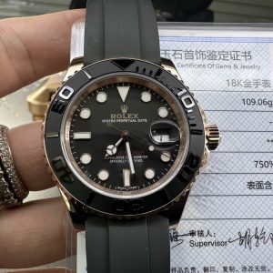 Alternative view of Customer-Ordered Rolex Yacht-Master: Full-Case 18K Rose Gold Edition Thick Gold Plating, Radiant Gold Finish Detailed Sharing (Offering market-standard South African genuine diamond setting in 18K gold. 24K gold plating achieves K-gold effect at minimal cost—genuine gold coating ensures permanent color retention.) Actual Shipping Photos