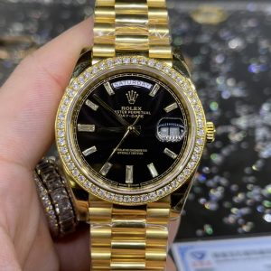 Alternative view of Custom Rolex Datejust 41mm Case + Dial Markers Set with Genuine South African Diamonds💎 Case wrapped in 18K gold Thick gold plating, dazzling golden luster Detail sharing (Specializing in market-grade South African genuine diamond setting, 18K gold, 24K gold plating. Gold plating achieves K-gold effect at minimal cost. Genuine gold coating ensures surface never fades.) Actual photos upon shipment