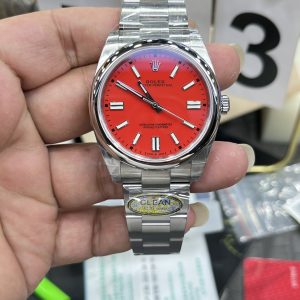 Rolex Oyster Perpetual Replica / 36mm Red Dial / Shanghai 3230 Fully Automatic Mechanical Movement