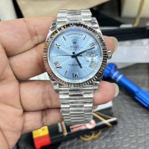 GS Rolex Day-Date with Balance Weight / 41mm Ice Blue Dial / Shanghai 3255 Automatic Mechanical Movement / 171g Weight