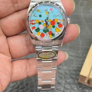 Rolex Oyster Perpetual Series / 36mm Bubble Lens / Fitted with Shanghai Movement Modified to Dandong 3230 Gapless Automatic Mechanical