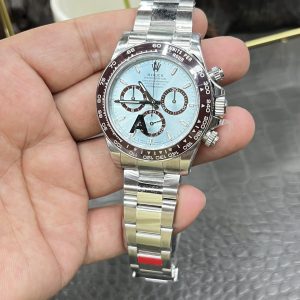 Alternative view of Vs Rolex Daytona Series Ice Blue Dial/40mm Skeletonized Case with Weighted Design, 164g/Features Dandong 4131 Automatic Integrated Mechanical Chronograph Movement