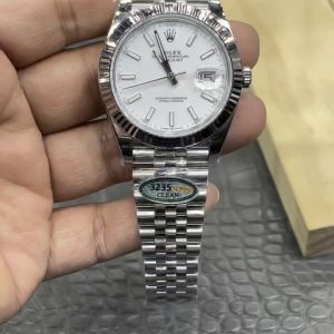 CVS Rolex Datejust/41mm White Dial with Square-Cut Diamonds/Shanghai-Modified Dandong 3235 Integrated Automatic Movement
