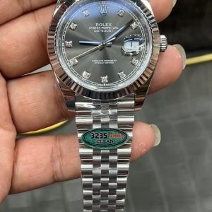 Ultimate Rolex Datejust/41mm Gray Diamond Datejust/Dandong 3235 Integrated Automatic Mechanical