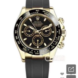 Royal Authentic  Rolex Black Gold Daytona Men's Chronograph Watch Diameter: 40mm