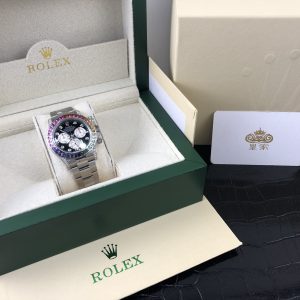 Royal Authentic  Rolex Daytona Series Rainbow Diamond Men's Watch