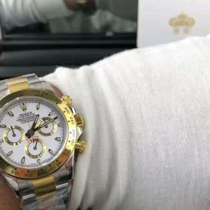 Royal Authentic Footage Rolex Daytona Series Two-Tone Chronograph Men's Watch Video Appreciation Diameter: 40mm