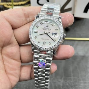 Alternative view of TWS Rolex Day-Date Weighted Edition / 36mm Dual Calendar Mother-of-Pearl Diamond-Engraved Dial / Powered by Shanghai 3255 Automatic Mechanical Movement / Weight 134-135 grams