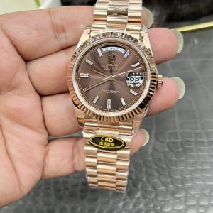 Alternative view of CBD Rolex Day-Date / 40mm Rose Gold Coffee Ice Sugar / Seagull 3255 Automatic Mechanical Movement / Super Weight 216g