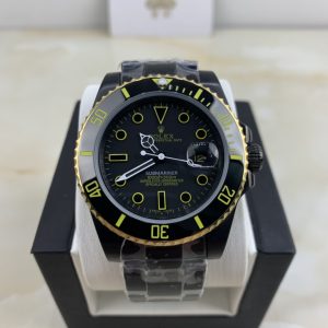 Alternative view of Royal Authentic  Rolex Black Submariner All-Black Steel Men's Watch