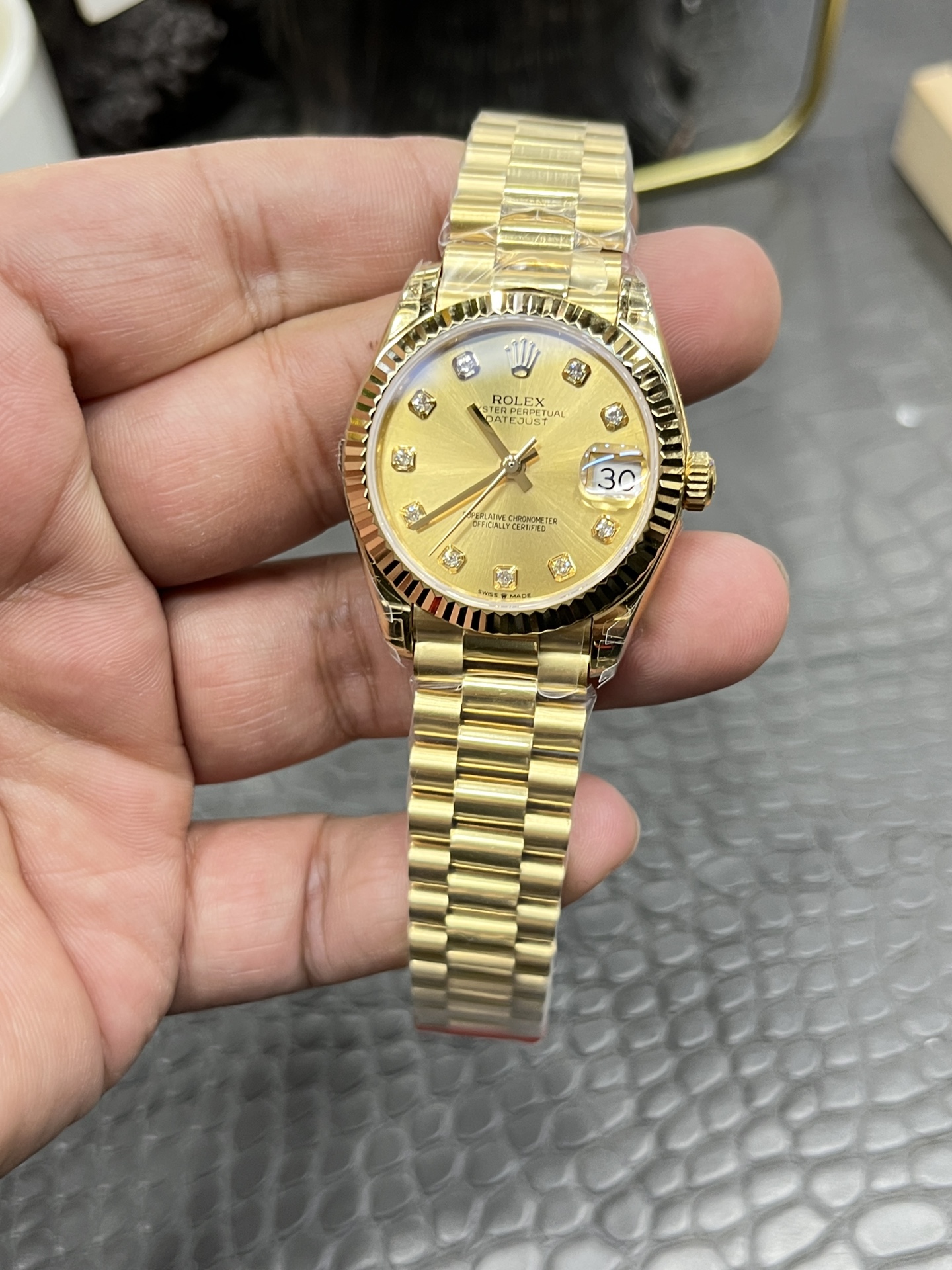 GS Rolex Datejust Series / 31mm Solid Gold Diamond Dial / Powered by Hangzhou Cal.2236 Automatic Mechanical Movement - Image 2
