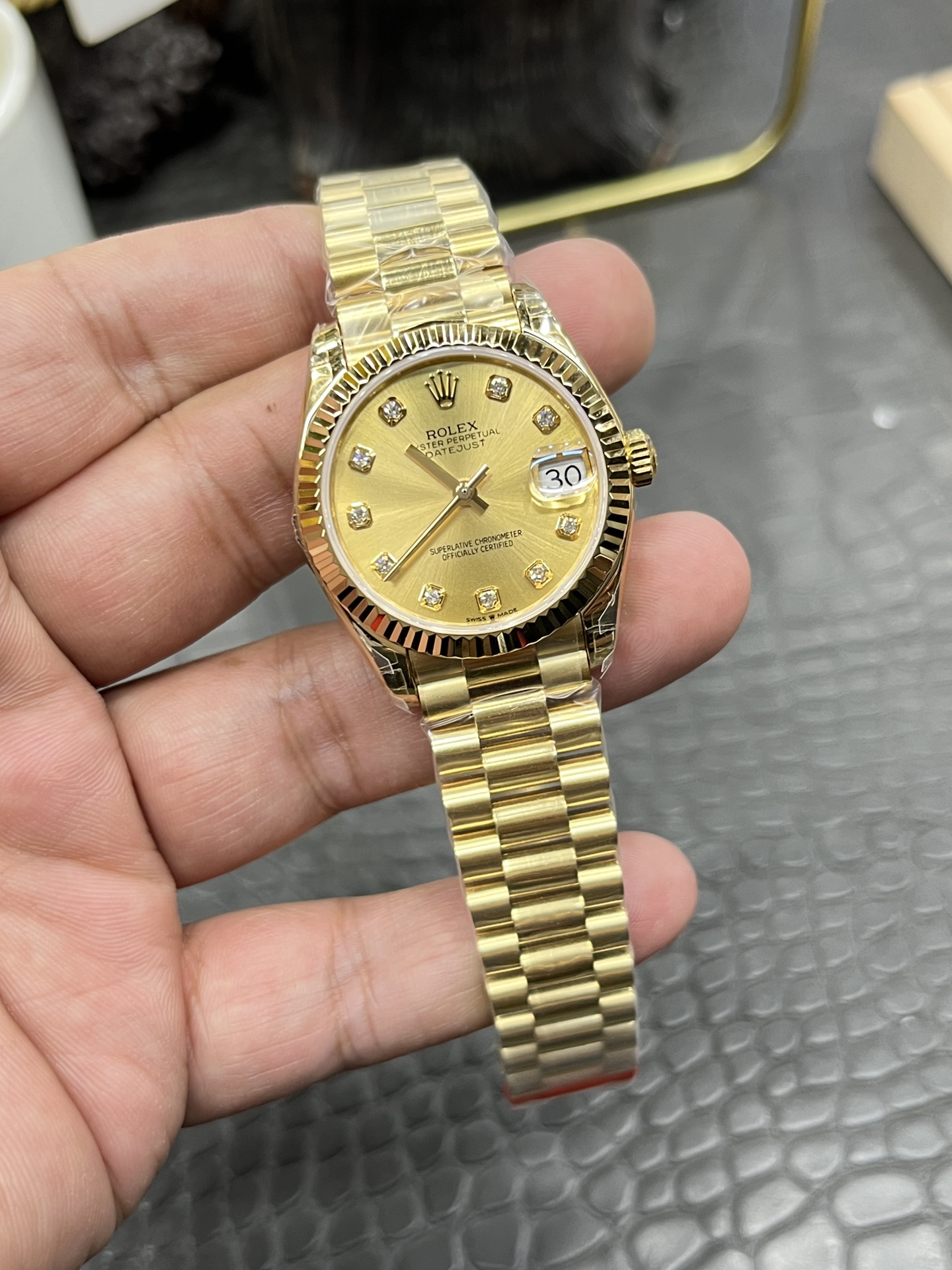 GS Rolex Datejust Series / 31mm Solid Gold Diamond Dial / Powered by Hangzhou Cal.2236 Automatic Mechanical Movement - Image 3