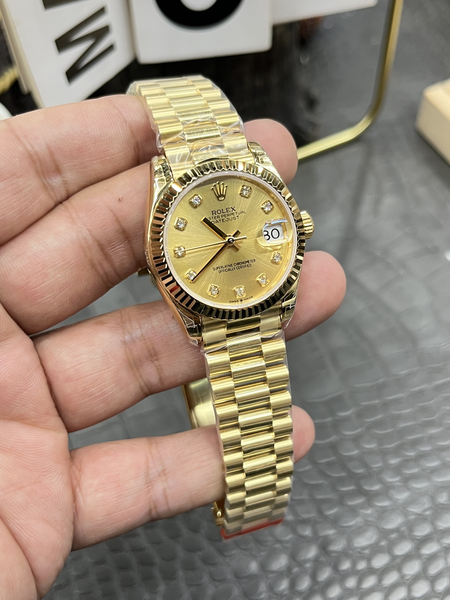 GS Rolex Datejust Series / 31mm Solid Gold Diamond Dial / Powered by Hangzhou Cal.2236 Automatic Mechanical Movement - Image 4