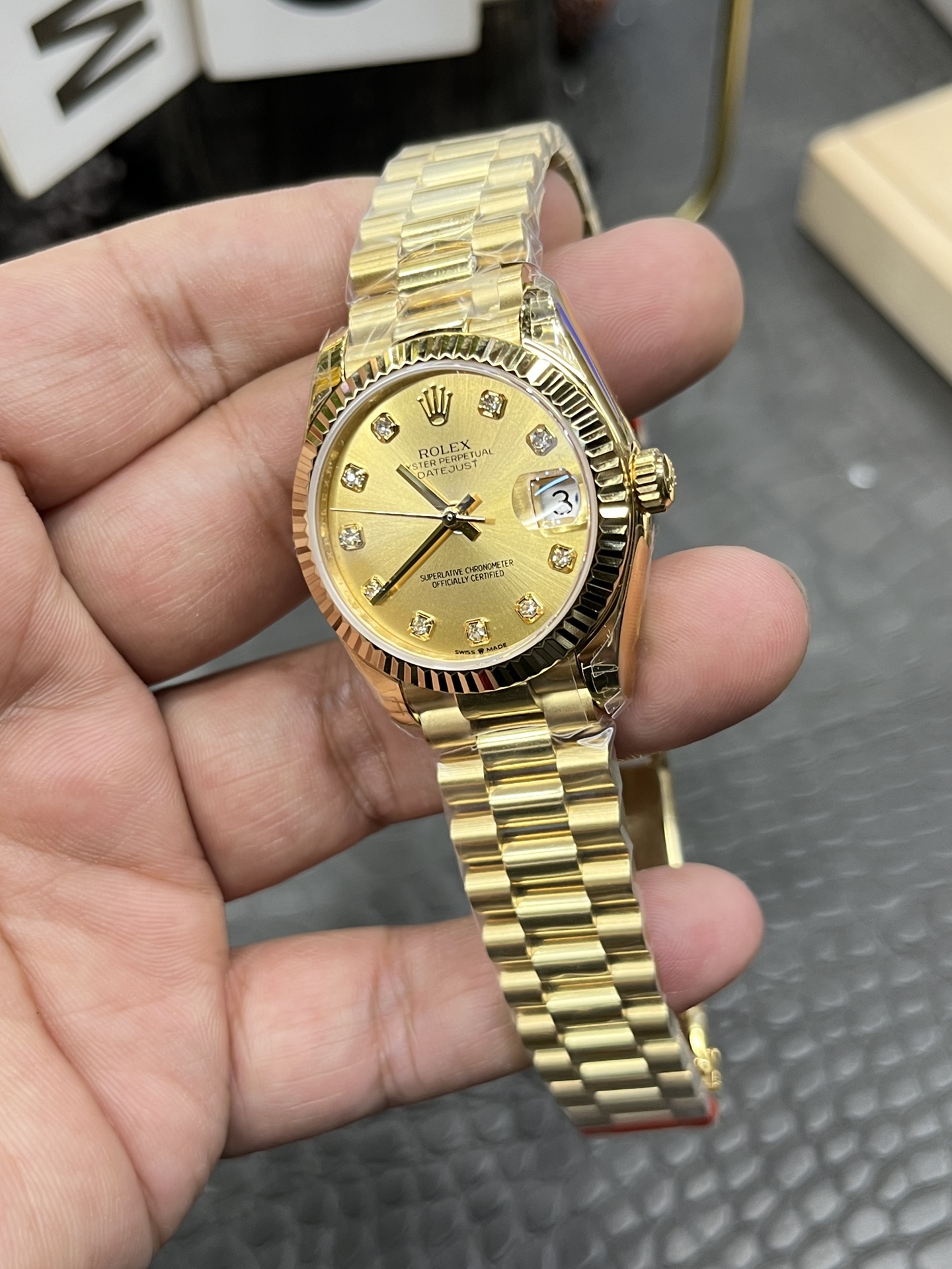 GS Rolex Datejust Series / 31mm Solid Gold Diamond Dial / Powered by Hangzhou Cal.2236 Automatic Mechanical Movement - Image 5