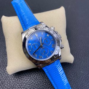 Alternative view of Rolex Daytona Rare Mother-of-Pearl Dial To achieve the authentic mother-of-pearl dial effect we envisioned, the Daytona was meticulously reengineered and crafted with precision.Each mother-of-pearl dial is meticulously carved, showcasing the mesmerizing iridescence and mysterious hues that reveal the material's intricate structure—a natural masterpiece.The iridescent mother-of-pearl dial harmonizes with the 904L stainless steel case, complemented by a matching genuine lizard leather strap. Together, they create a dazzling, vibrant timepiece that radiates beauty and energy!