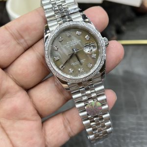 Alternative view of Rolex Datejust Series / 31mm Diamond-Set Case with Mother-of-Pearl Dial and Emerald Diamonds / Powered by Shanghai 2824 Automatic Mechanical Movement