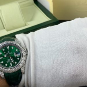 Royal Authentic Footage: Rolex Submariner "Green Sub" Diamond-Set Strap Men's Watch Video Showcase
