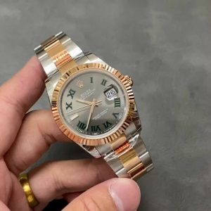 Gold-inlaid Green Basket Log-style 41mm