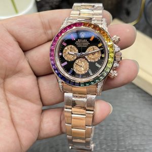 Alternative view of CBD Rolex Private Customization Daytona Series / 40mm Rainbow Dial with Gold Hands / Dandong 4130 Automatic Chronograph Mechanical Movement / Super Weighted 209g