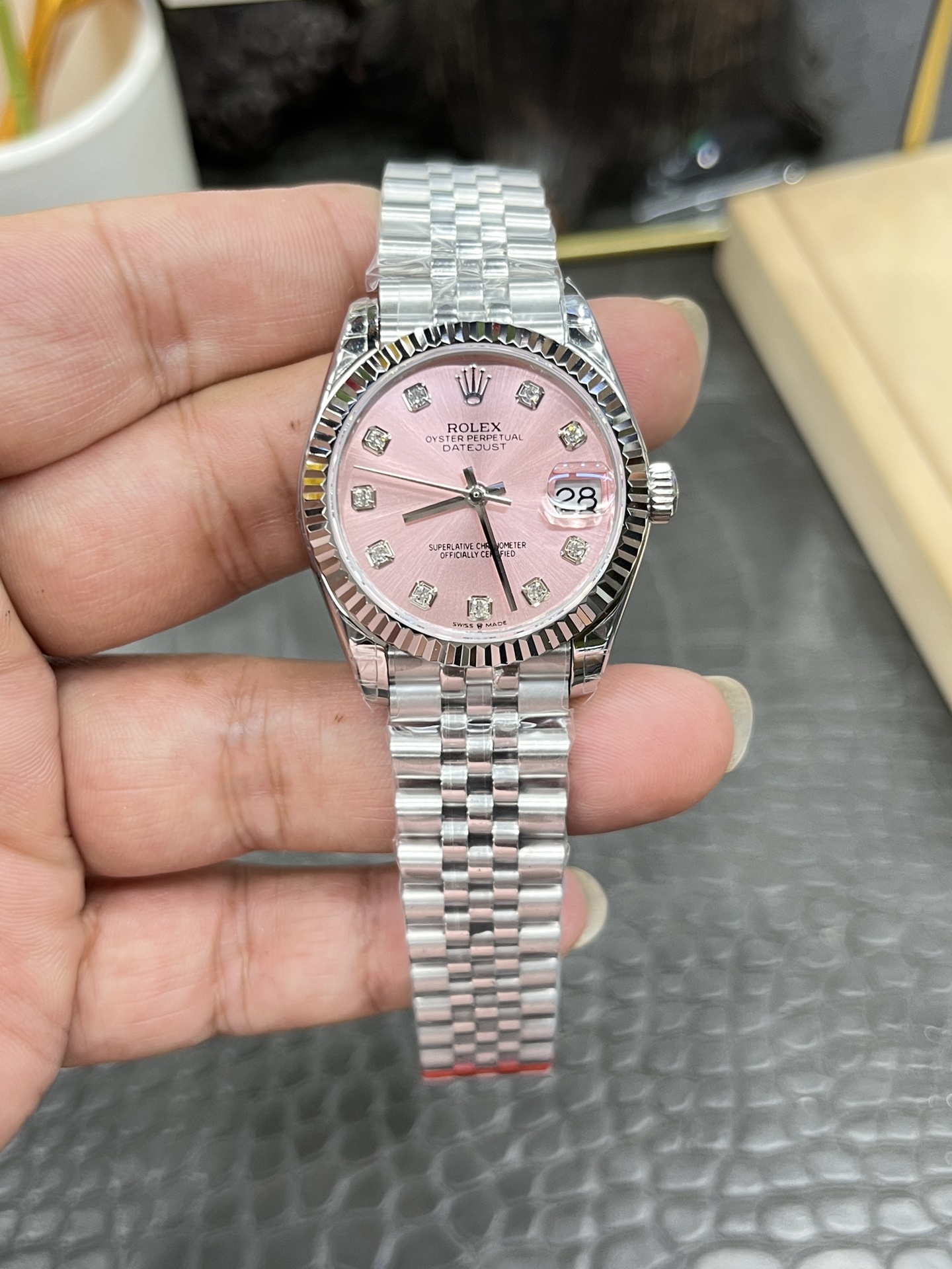 GS Rolex Datejust Series / 31mm Pink Diamond Dial / Powered by Hangzhou Cal.2236 Automatic Mechanical Movement