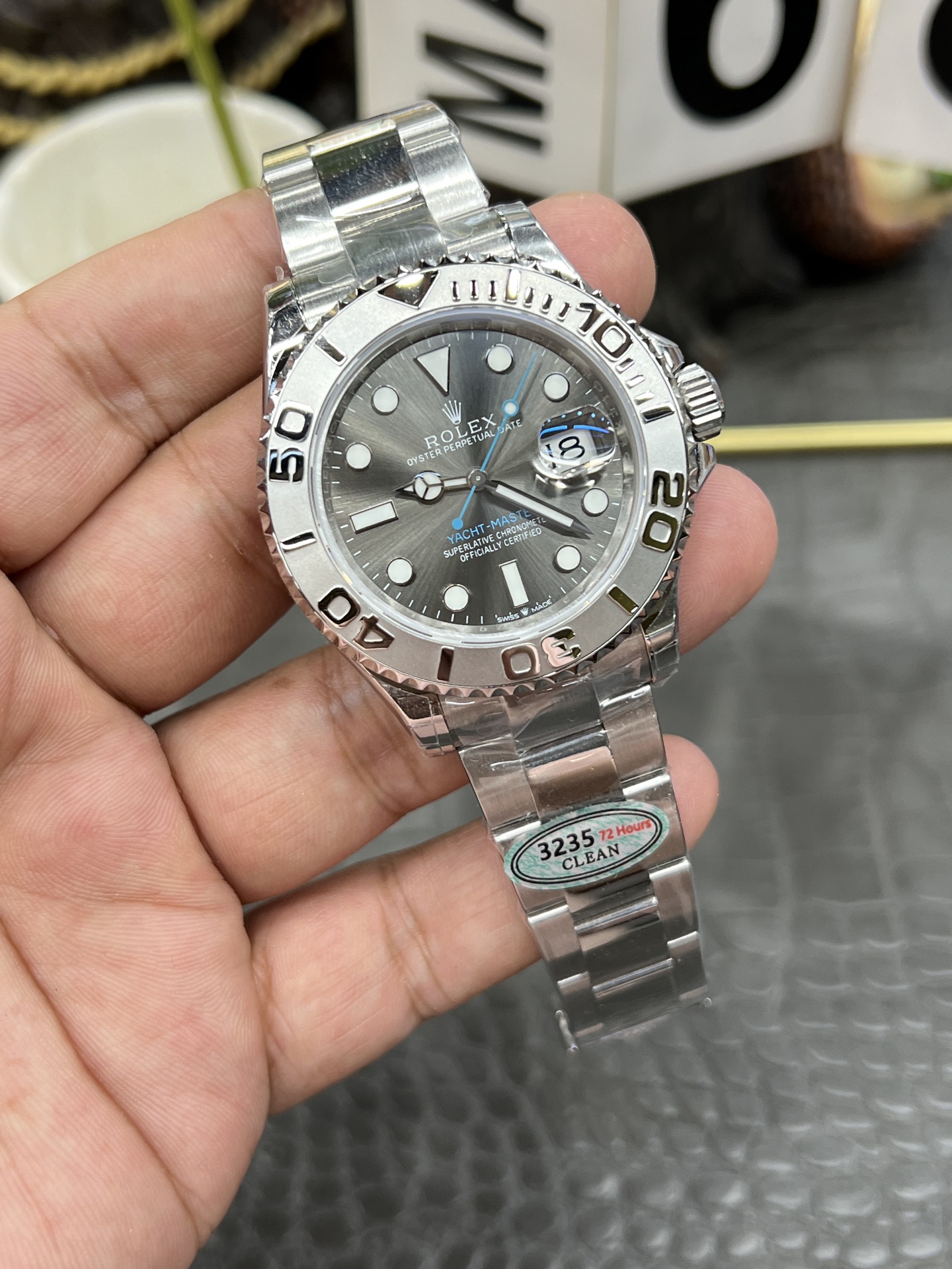Rolex-Style Grey Yacht-Master Replica / 40mm / Shanghai 3235 Automatic Mechanical Movement - Image 2